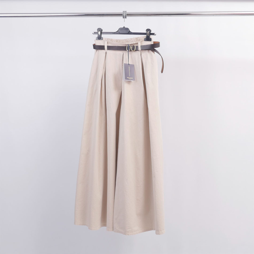 Wide-leg belted cotton trousers CVA824687