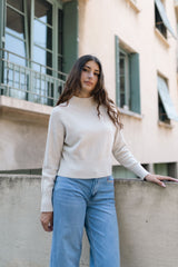 Pull col montant maille brillante DSY9524