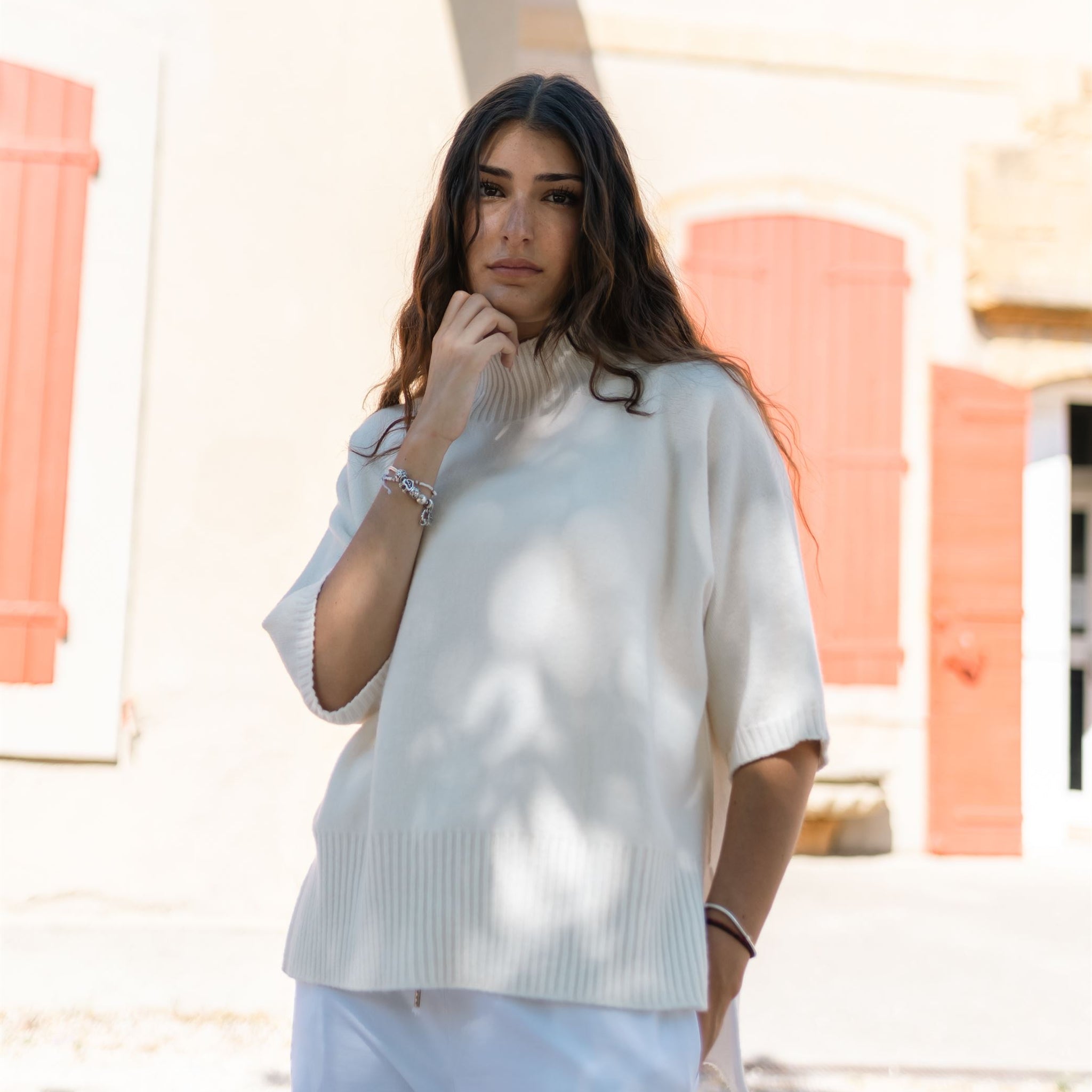 Pull col montant manches courtes YF570625