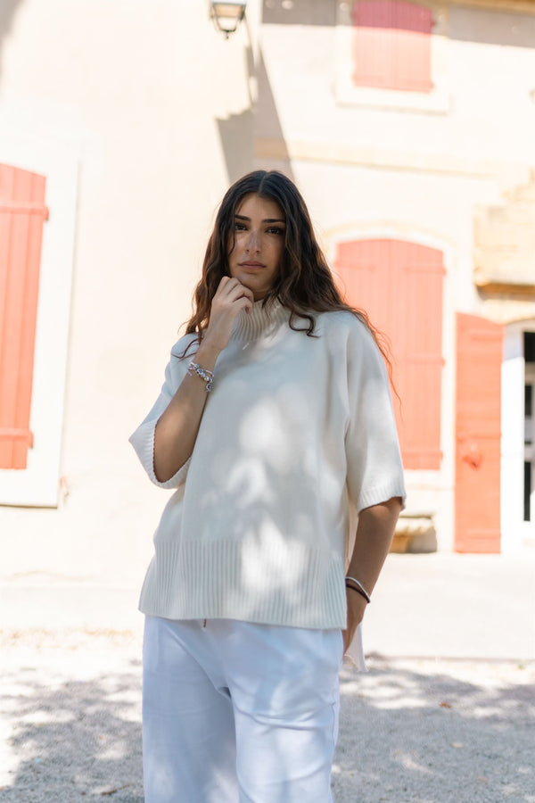 Pull col montant manches courtes YF570625