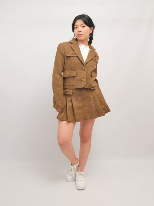 Veste courte en laine à poches cargo MJ264782