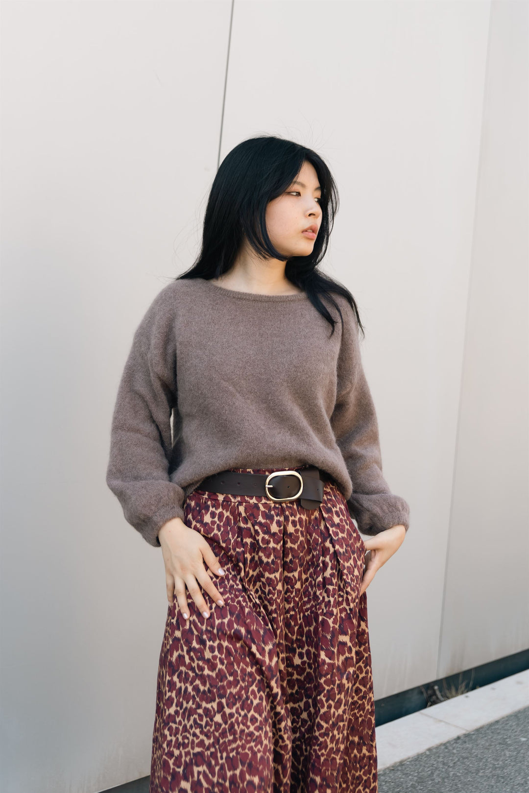 Soft sweater in kid mohair and alpaca PJ22220