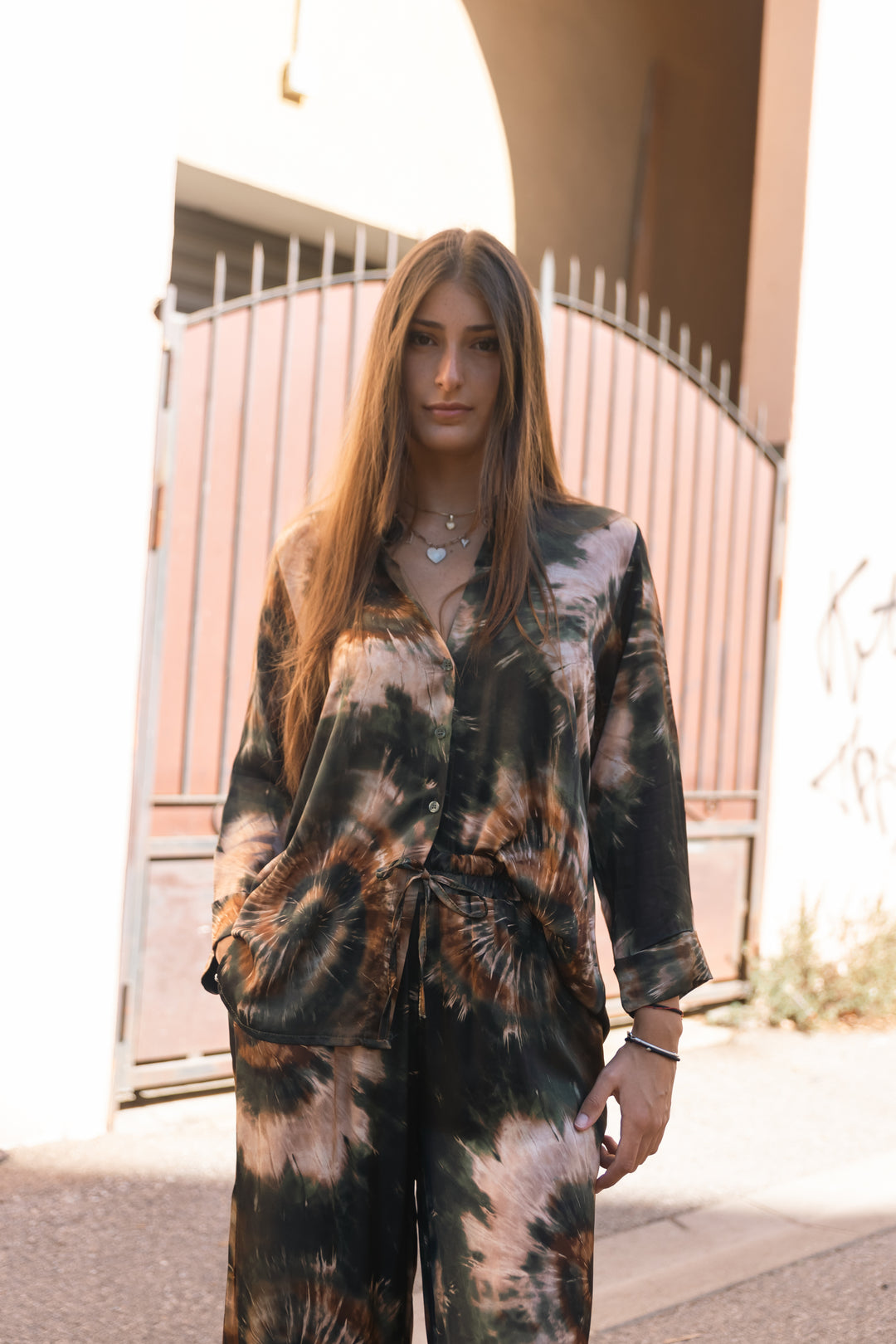 Flowy tie-dye shirt in viscose and silk – KD9260VS-14