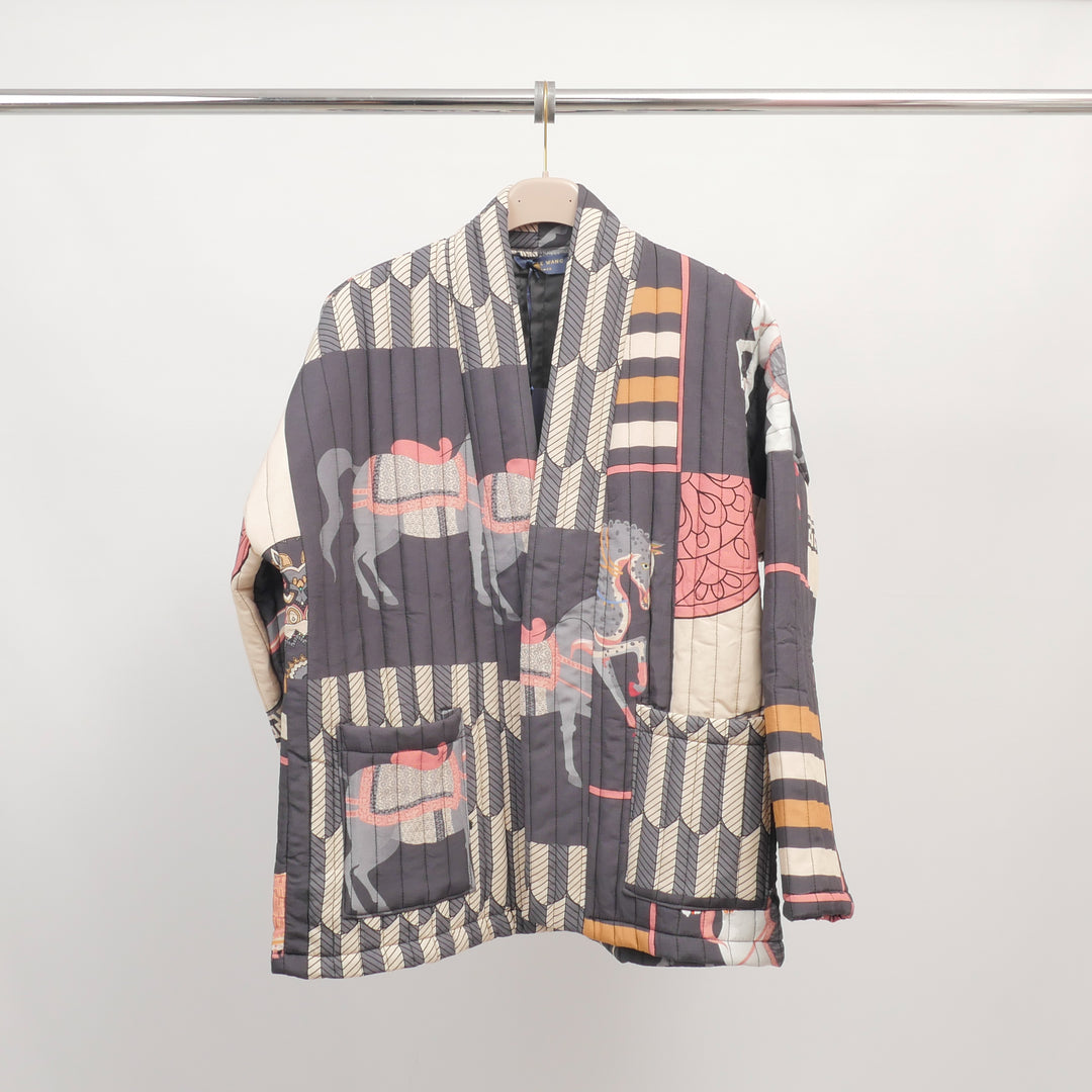 Horse print quilted kimono jacket KD7280-15