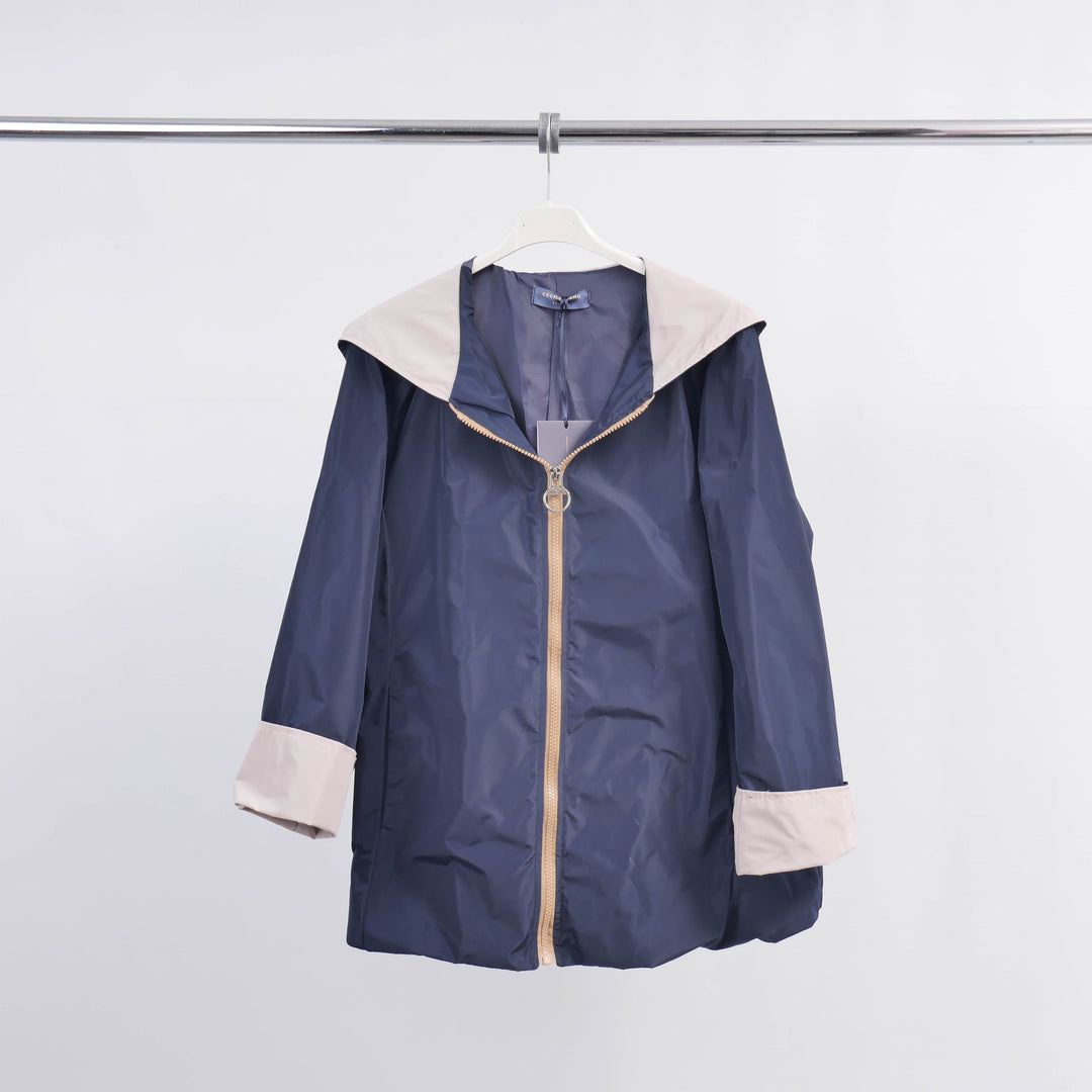 Veste imperméable bicolore à capuche – HM7630