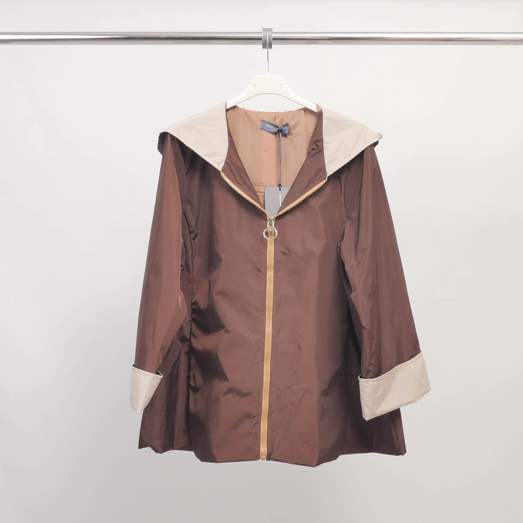 Veste imperméable bicolore à capuche – HM7630