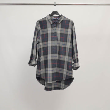 Chemise ample à carreaux manches retroussables TDM50320-19