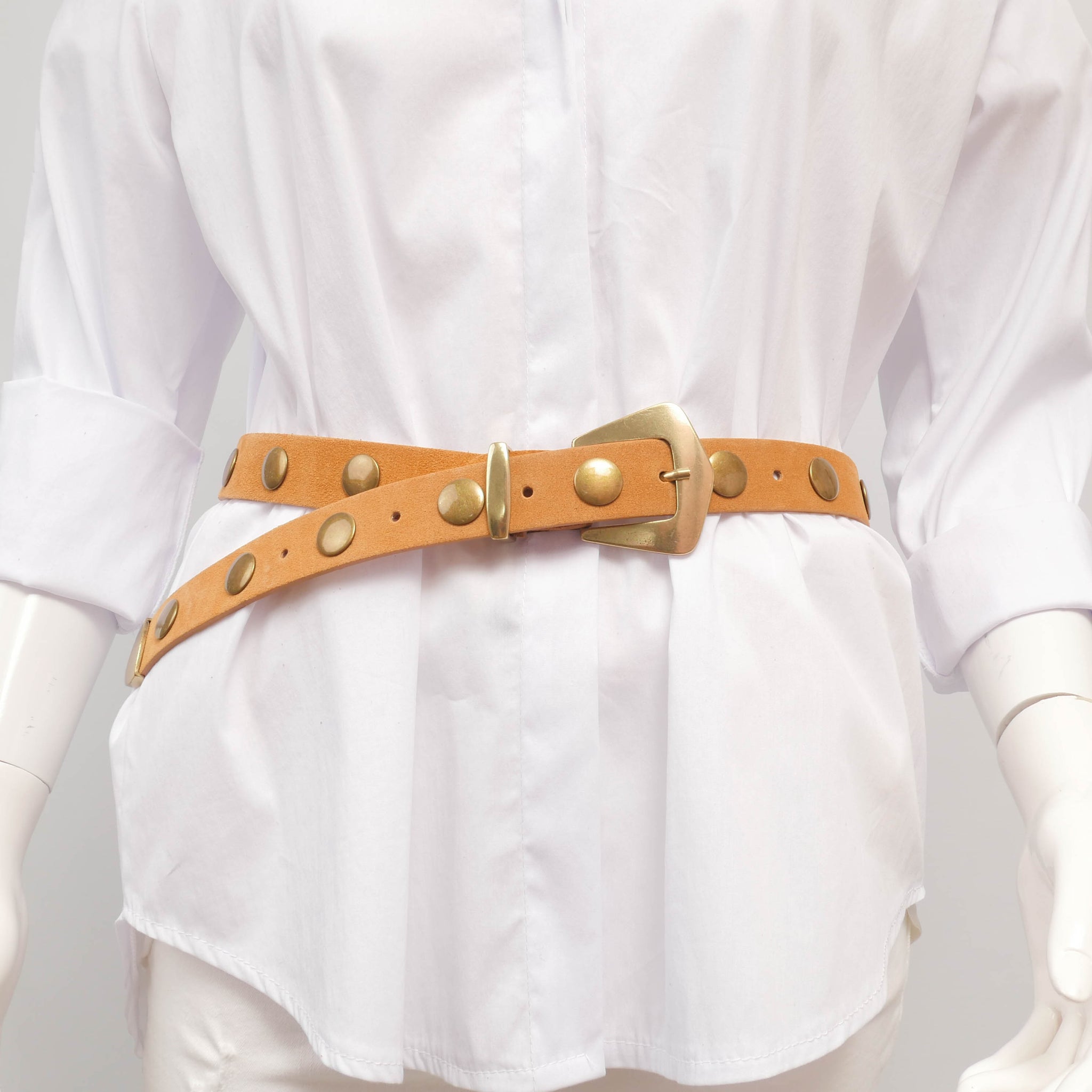 Ceinture en cuir daim cloutée 2,8 cm – BK0133