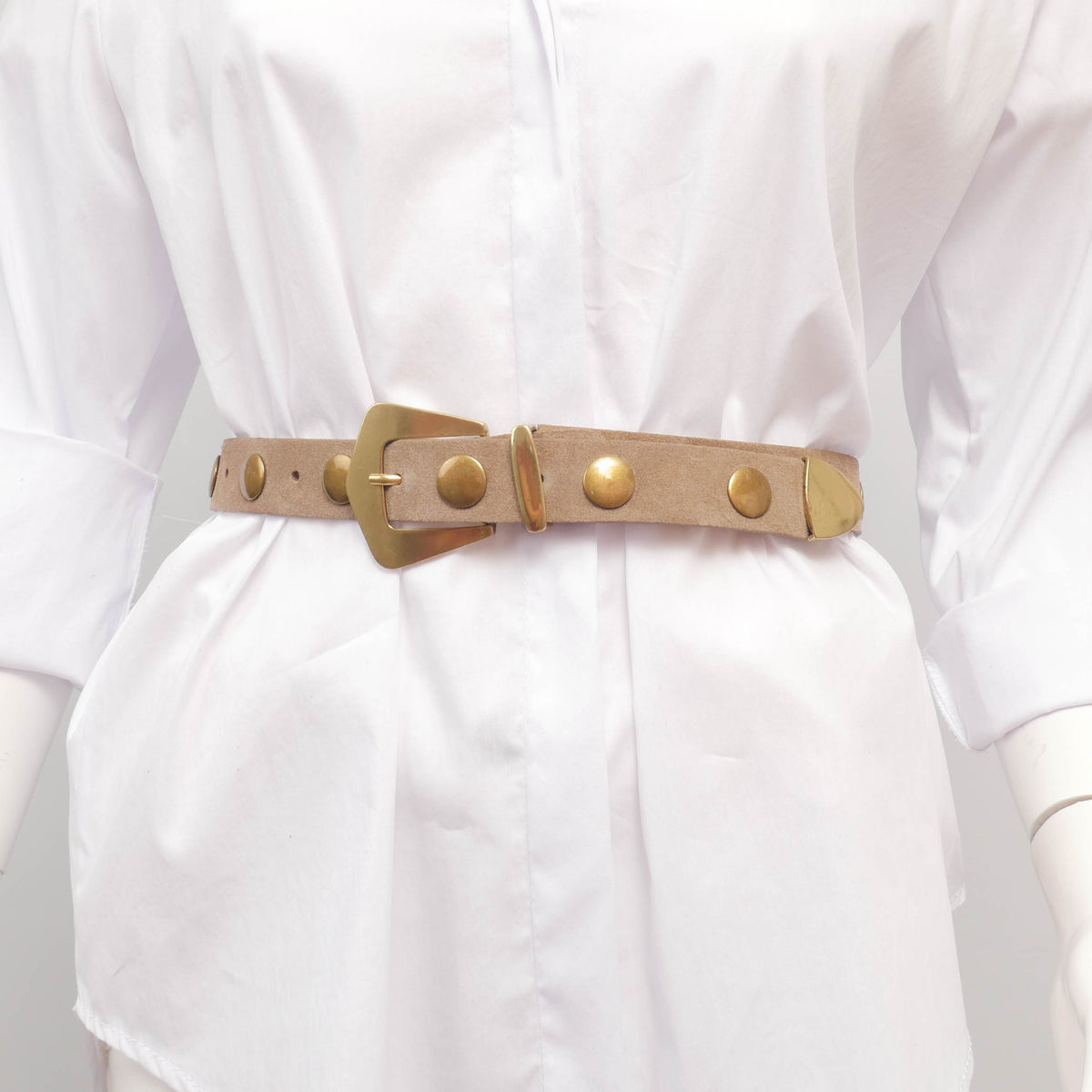 Studded suede leather belt, 2