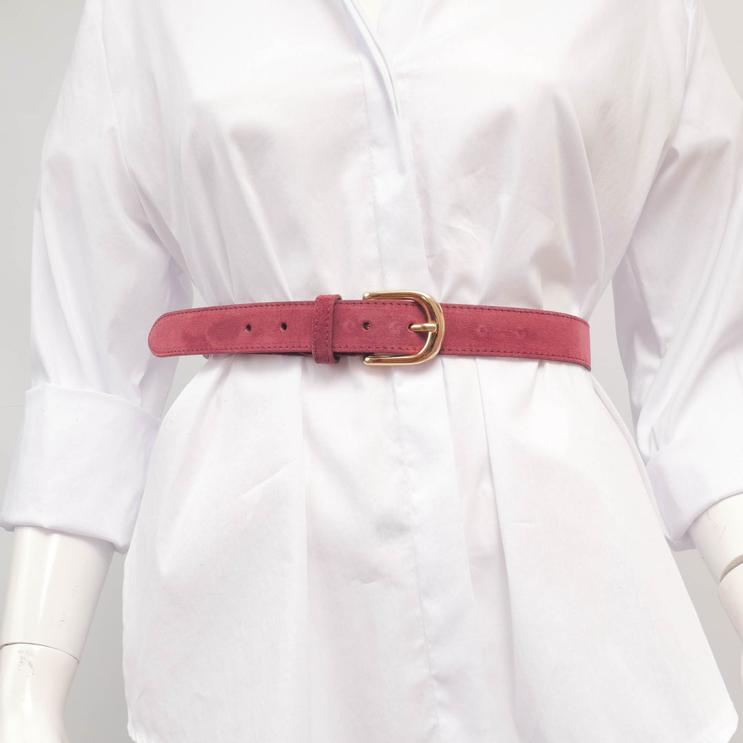 Ceinture en cuir daim boucle arrondie 2,8 cm – BK0018-2