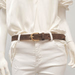 Charger l'image dans la galerie, Ceinture en cuir daim boucle arrondie 2,8 cm – BK0018-2
