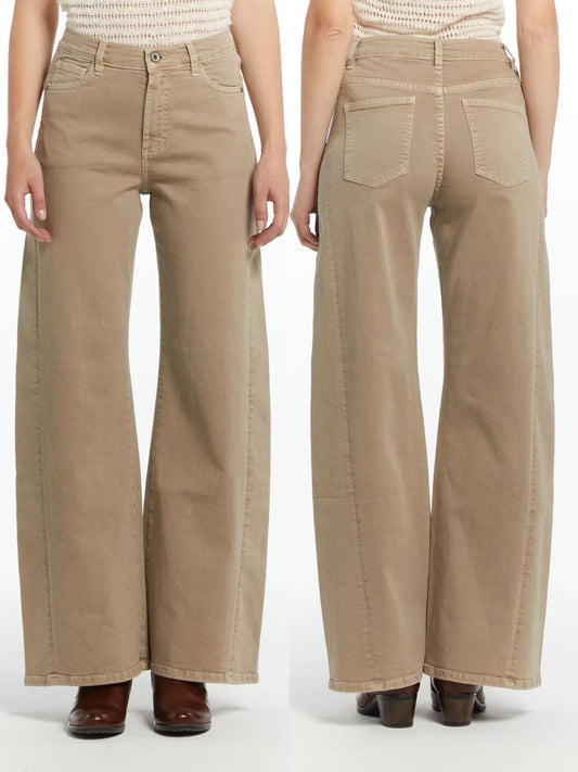 Pantalon large en coton stretch taille haute SD9240