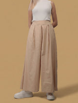 Pantalon large plissé taille haute structuré TDM17526