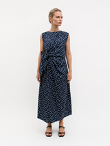 Robe longue à pois ceinturée TDM27125PC15-3