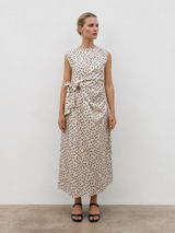 Robe longue à pois ceinturée TDM27125PC15-3