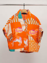 Veste matelassée imprimée de motifs équestres KD8018-20