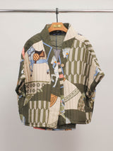 Veste matelassée imprimée de motifs équestres KD8018-20