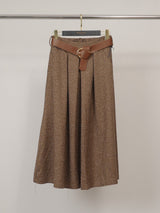 Jupe midi ample motif Prince-de-Galles TDM52123-58