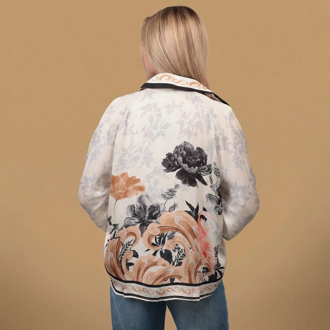 Floral print satin tunic – KD9085VS-5