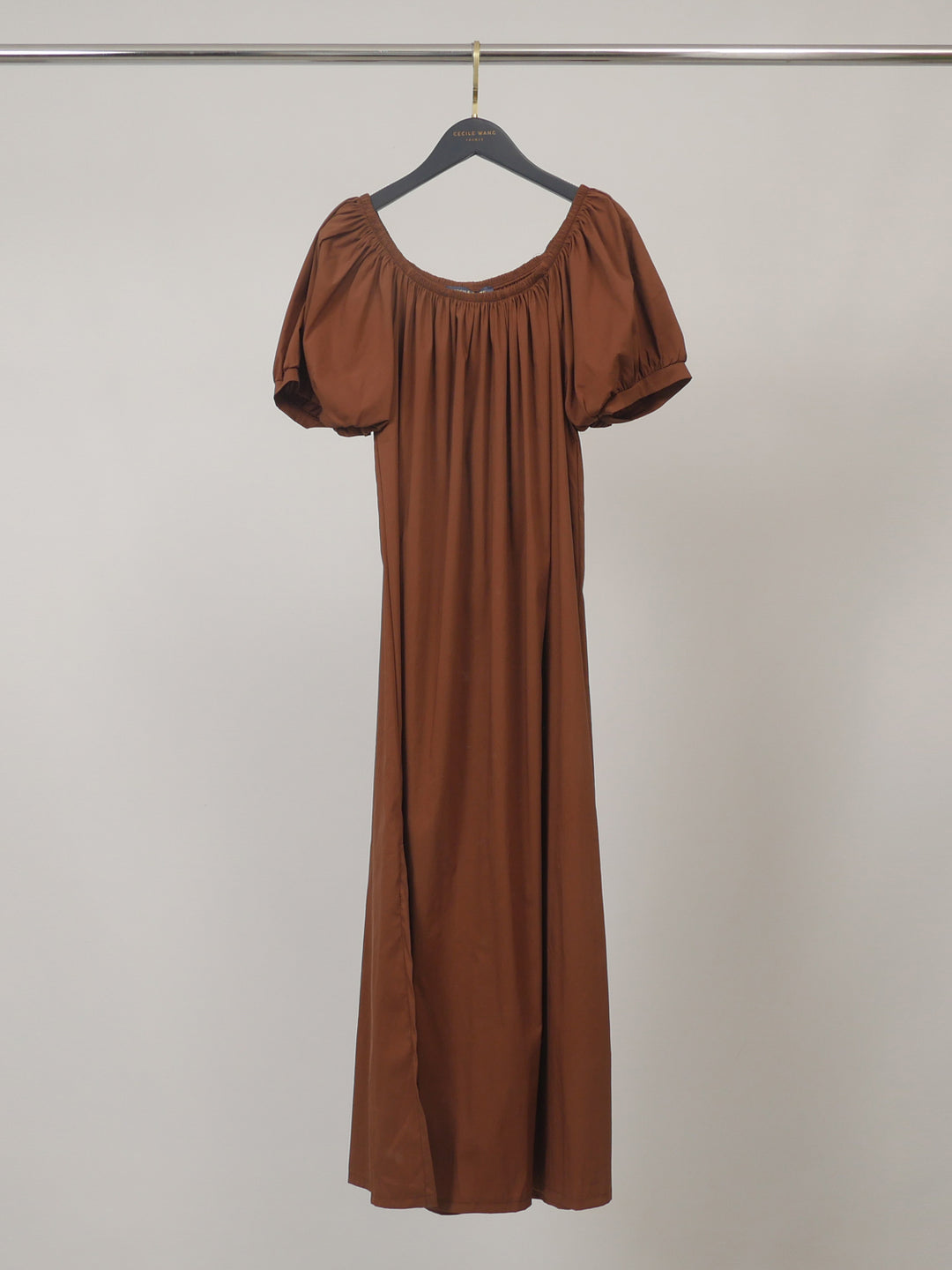 Robe longue fluide à col élastiqué TDM55826-3