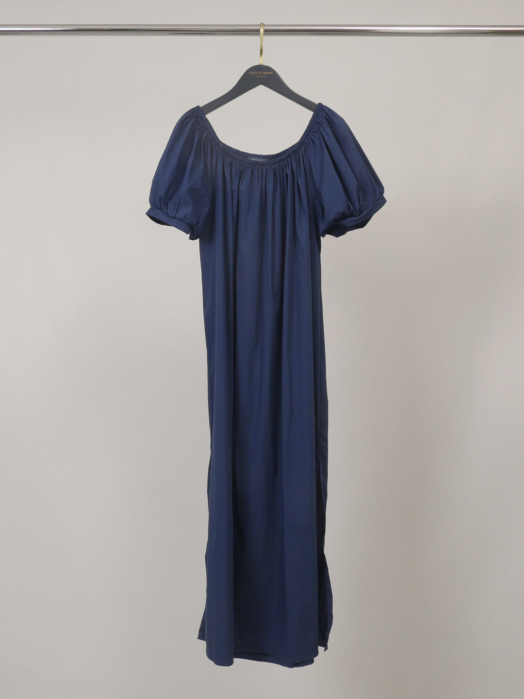 Robe longue fluide à col élastiqué TDM55826-3