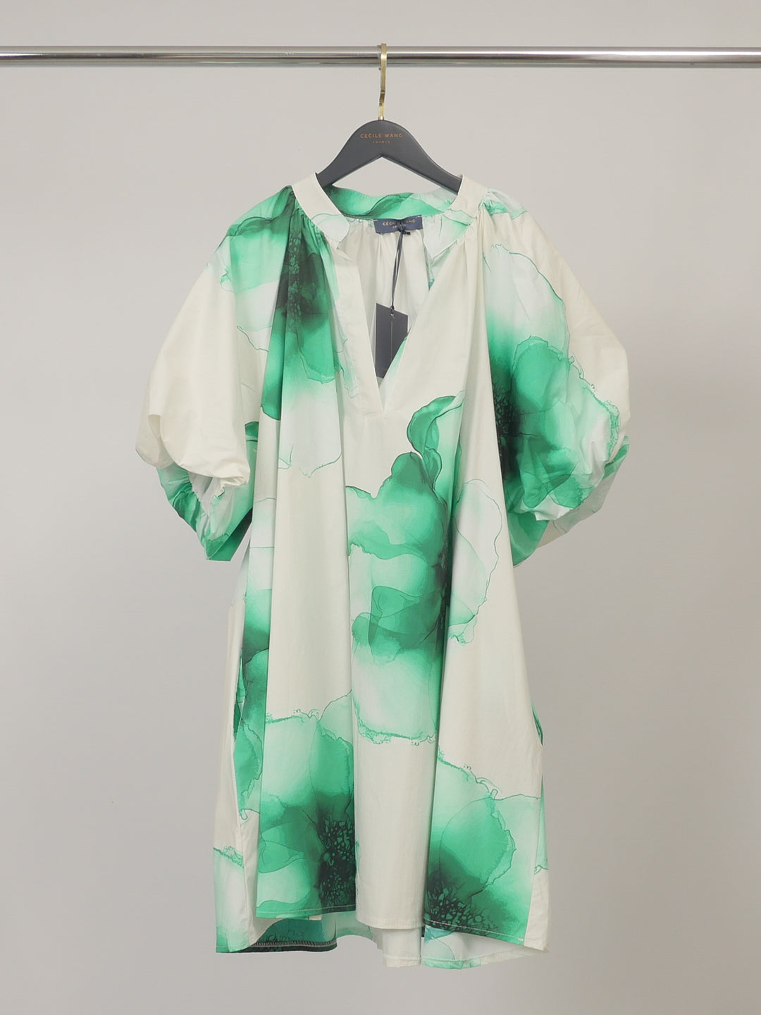 Robe en coton imprimée à manches bouffantes DB14485-2