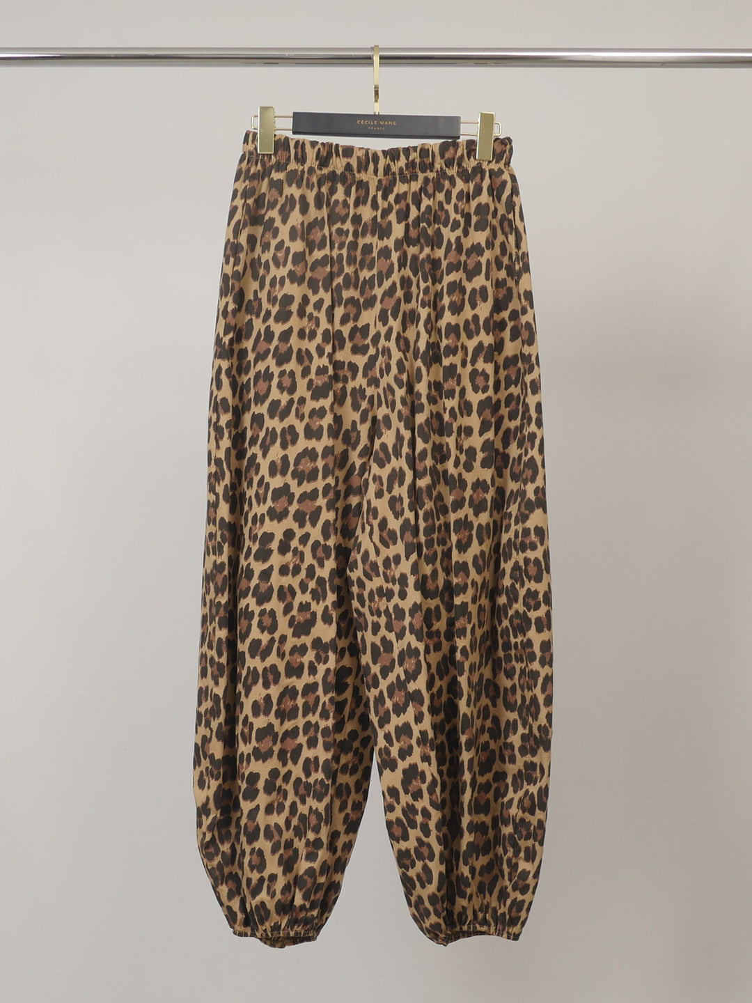 Pantalon en coton stretch imprimé léopard TDM08726-28