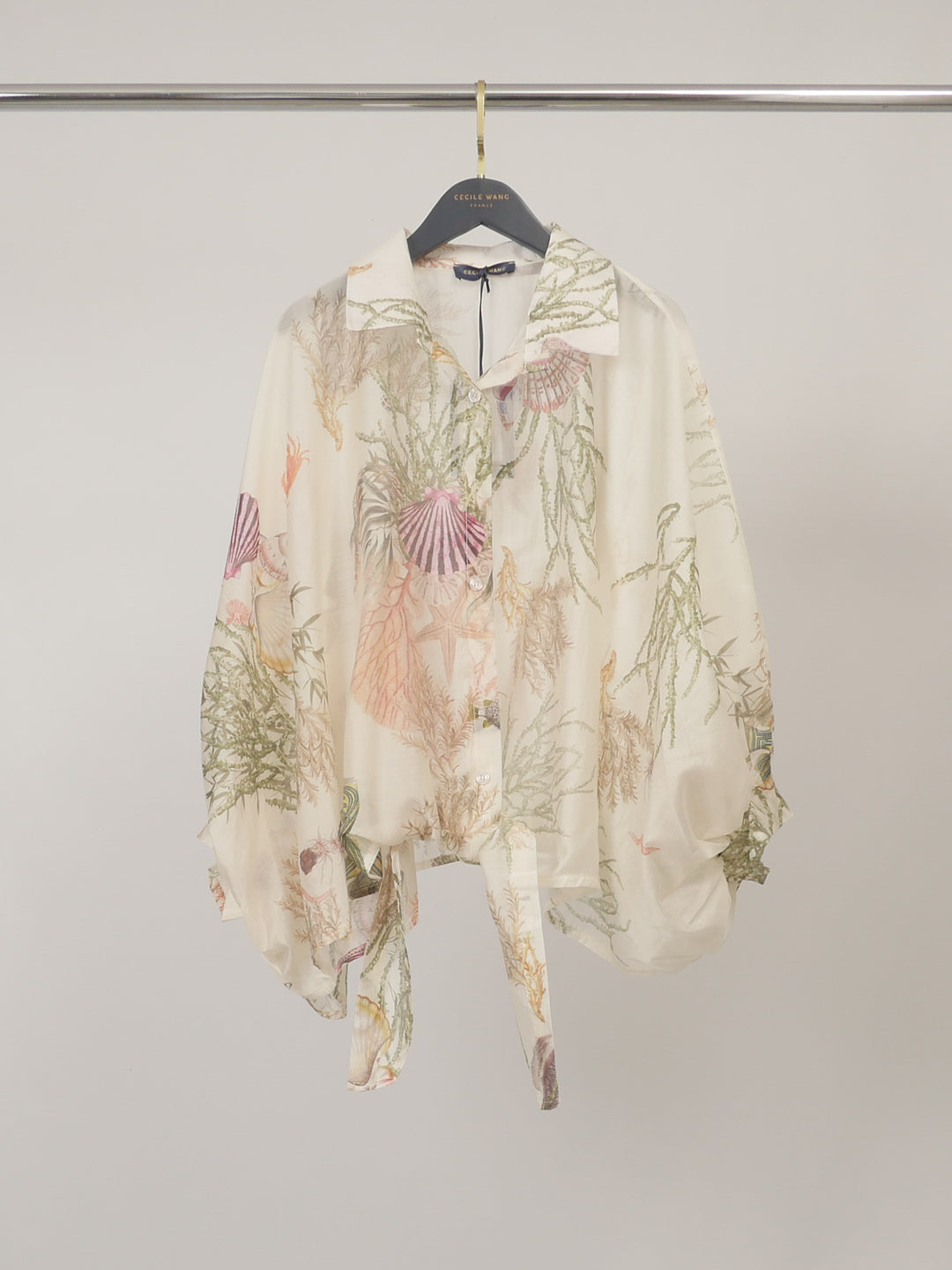 Blouse fluide imprimée fonds marins KD8971-6