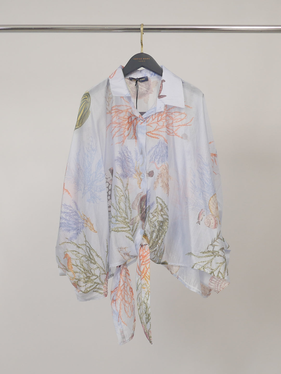 Blouse fluide imprimée fonds marins KD8971-6