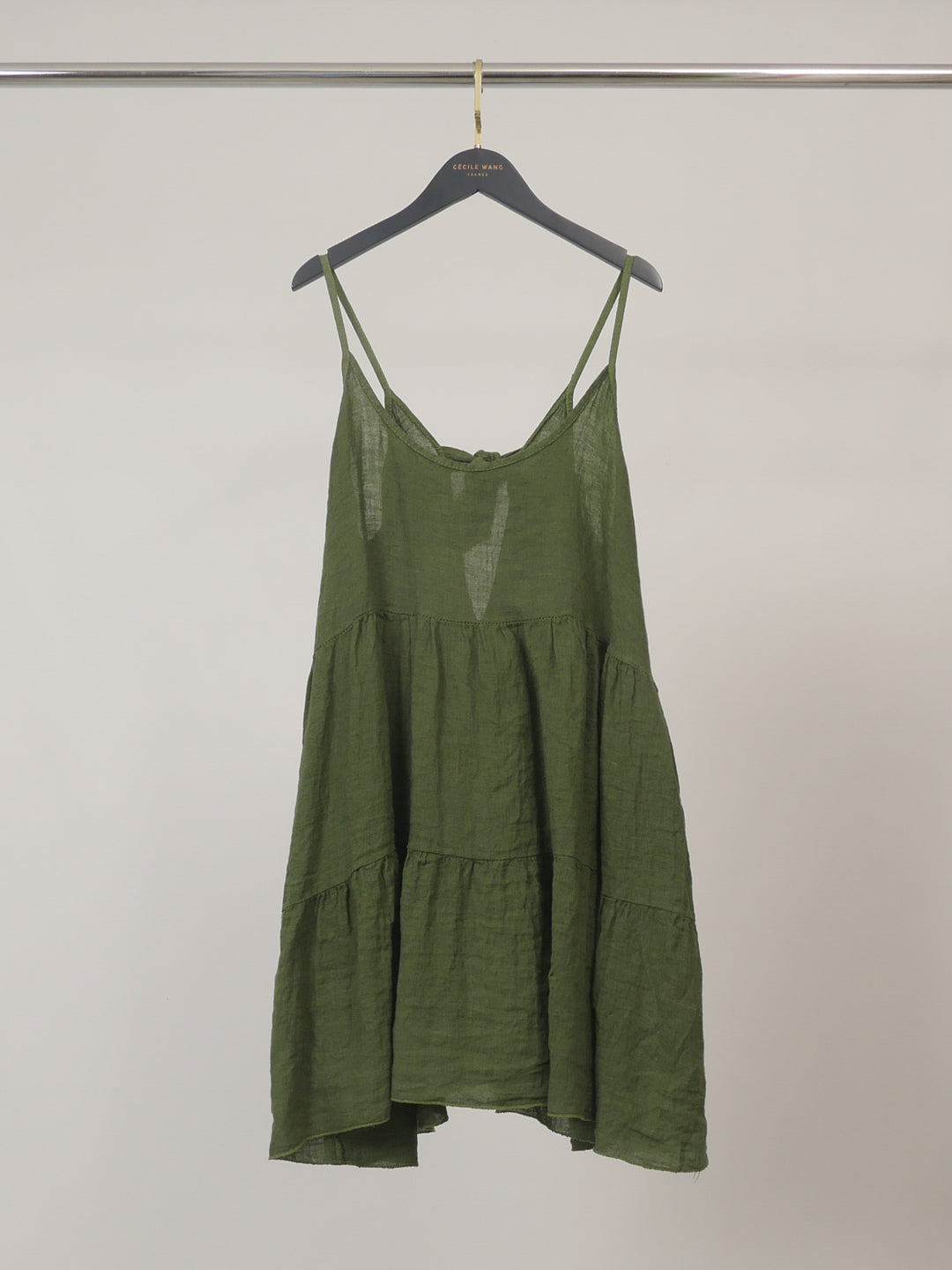 Robe courte en lin à bretelles TDM59525L
