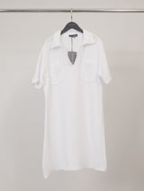 Robe en gaze de coton à poches plaquées TDM33526-2