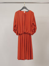 Robe courte fluide en viscose à manches bouffantes TDM18826