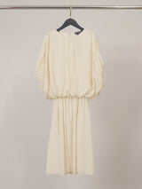 Robe courte fluide en viscose à manches bouffantes TDM18826