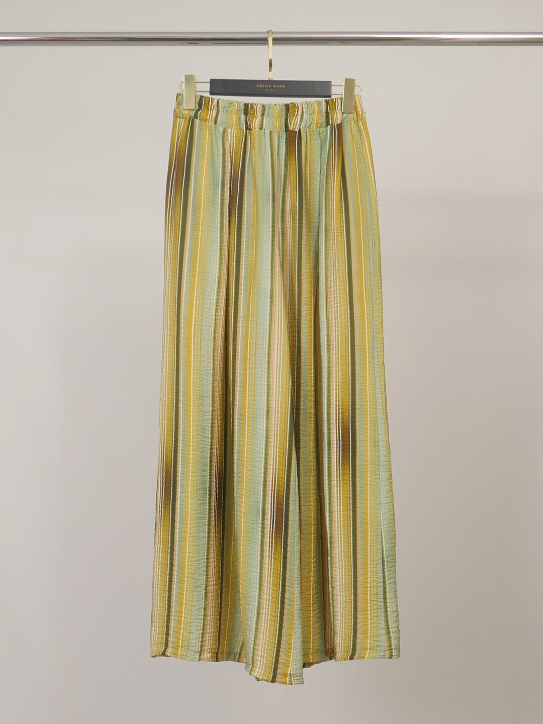 Pantalon large fluide en viscose à rayures TDM19123-76
