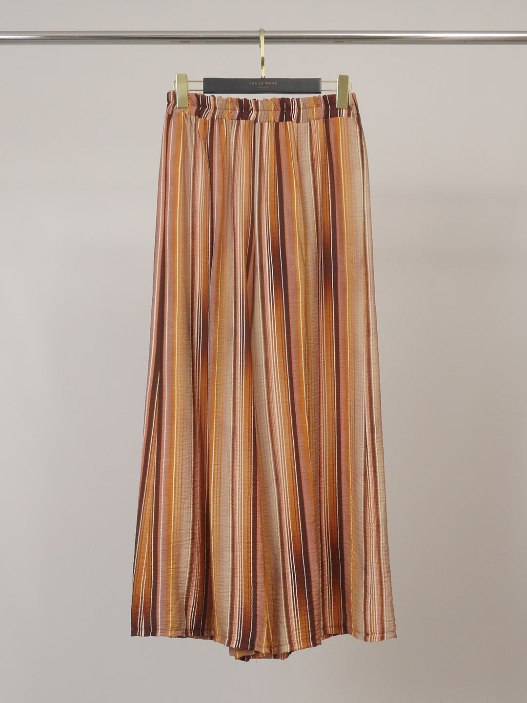 Pantalon large fluide en viscose à rayures TDM19123-76