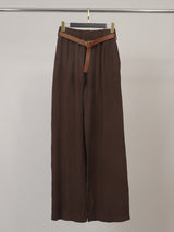 Pantalon large en gaze de coton ceinturé TDM78223-10