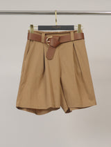 Short large en coton à ceinture bouclée TDM55525-3