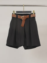 Short large en coton à ceinture bouclée TDM55525-3