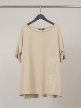 T-shirt fluide en coton à poches plaquées TDM57826