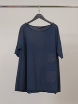 T-shirt fluide en coton à poches plaquées TDM57826