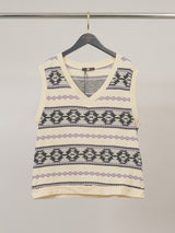 Débardeur en coton texturé jacquard graphique SY7690