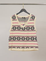 Débardeur en coton texturé jacquard graphique SY7690