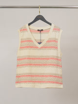 Débardeur en coton texturé jacquard graphique SY7690-2