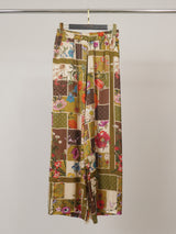 Pantalon satiné fluide à imprimé floral KD6637VS-39