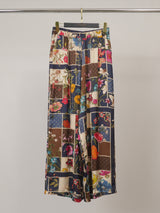 Pantalon satiné fluide à imprimé floral KD6637VS-39