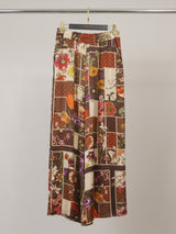 Pantalon satiné fluide à imprimé floral KD6637VS-39