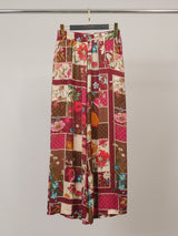 Pantalon satiné fluide à imprimé floral KD6637VS-39