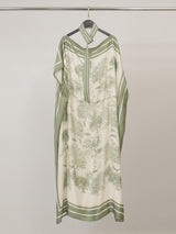 Robe satinée fluide à imprimé paysage KD7850VS-2
