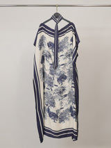 Robe satinée fluide à imprimé paysage KD7850VS-2
