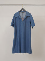 Robe en denim souple à poches plaquées TDM33526-3